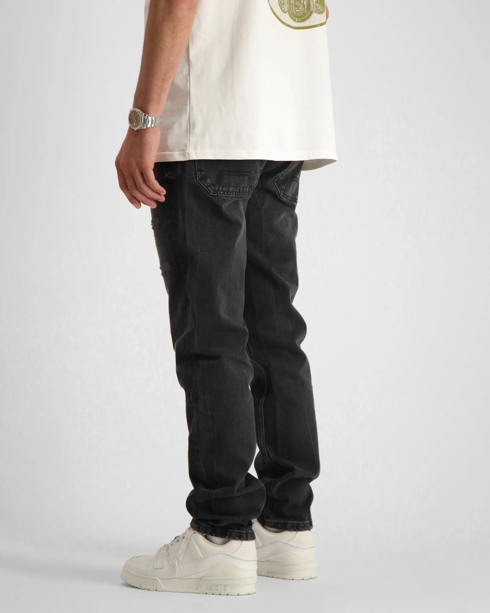 verwoest denim | zwart gewassen