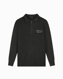 ZWART KNIT HALF ZIP Zwart